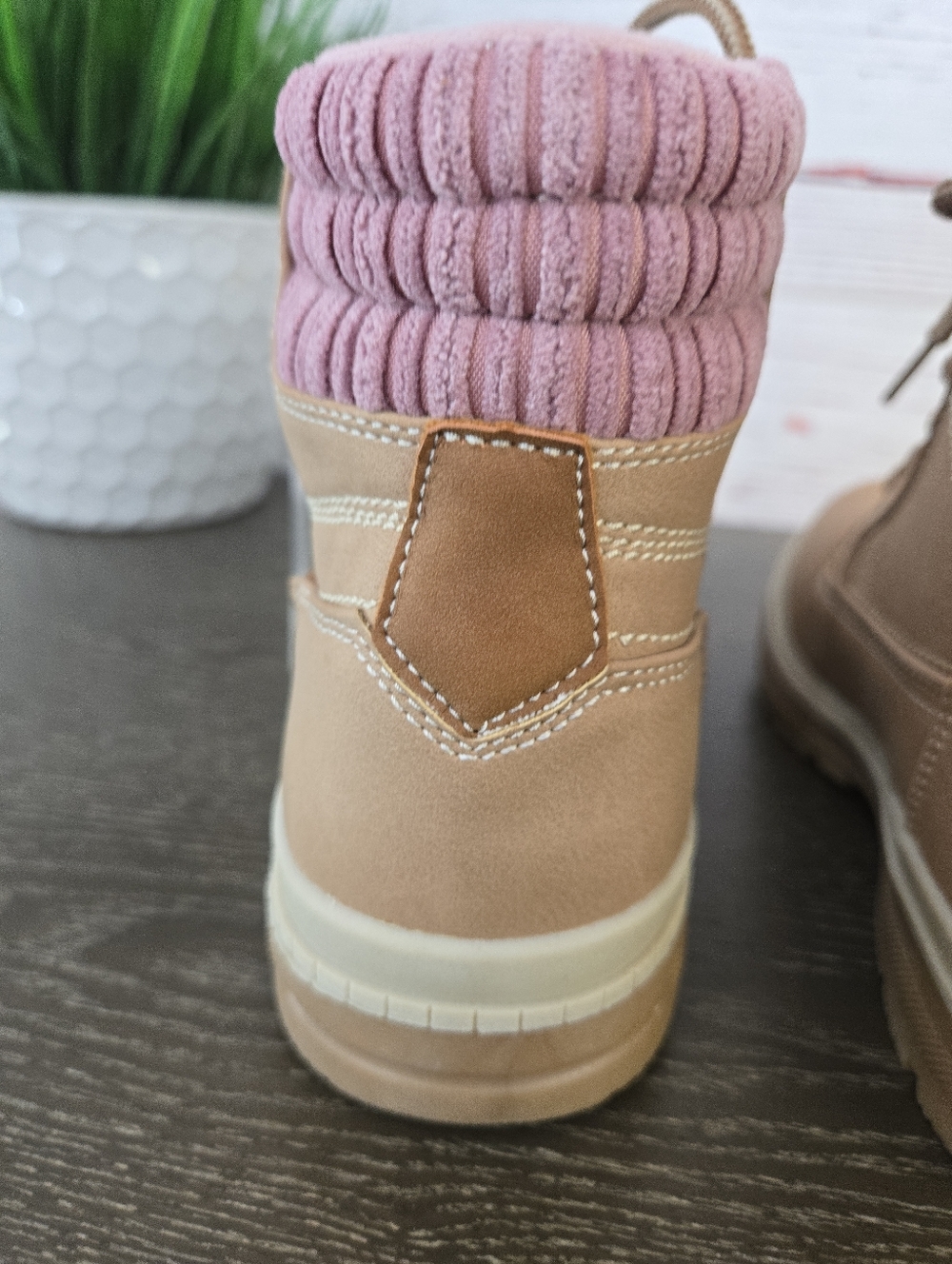 Tan Combat Boots Women Size 8.5 Lace Up Hiking Style NWOB - Picture 5 of 9